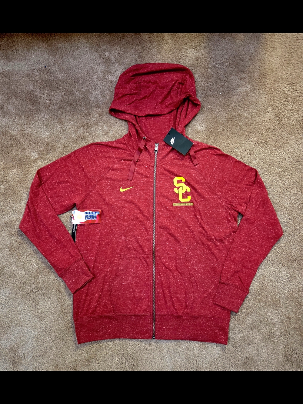 Nike Red USC Zip-Up Hoodie with Gold Logo